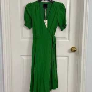 Alex Marie Vibrant Green Midi Dress